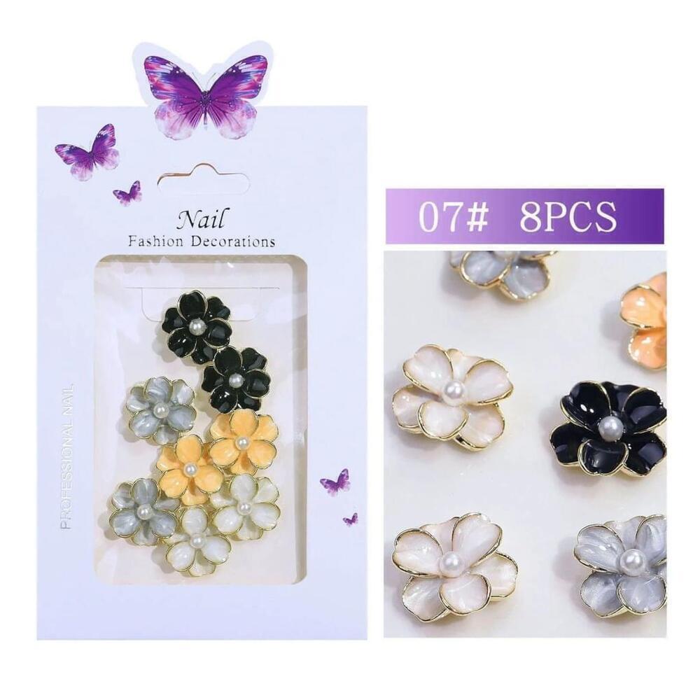 Nail Art Floral Charms Set of 8